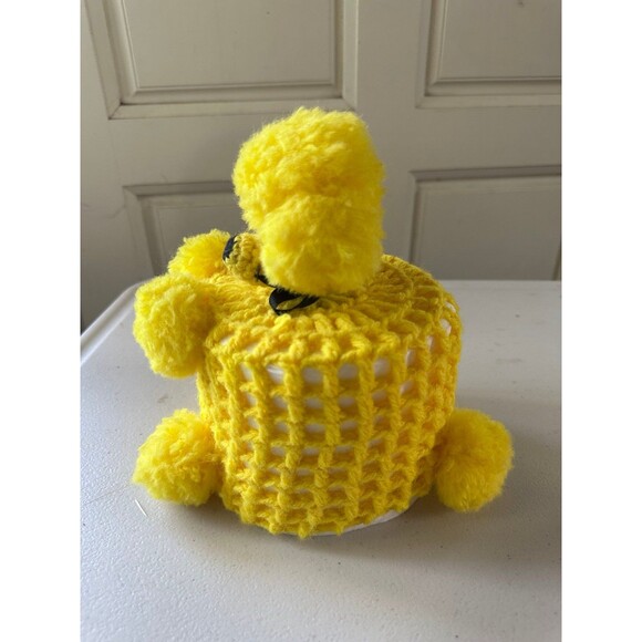 Vintage Handmade Handcrafted Crochet Plush Poodle Dog Toilet Paper Roll Cover - Picture 5 of 5